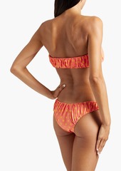Caroline Constas - Leila gathered polka-dot bandeau bikini top - Orange - XS