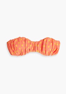 Caroline Constas - Leila gathered polka-dot bandeau bikini top - Orange - XS