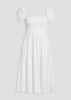 Caroline Constas - Mira off-the-shoulder cotton-blend poplin midi dress - White - XS