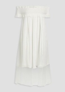 Caroline Constas - Off-the-shoulder draped silk-chiffon midi dress - White - S
