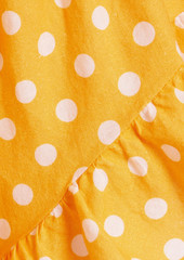 Caroline Constas - Ruffled polka-dot linen shorts - Yellow - S