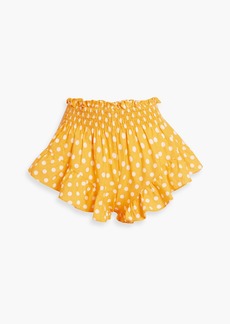 Caroline Constas - Ruffled polka-dot linen shorts - Yellow - S