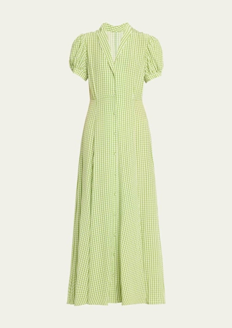 Caroline Constas Bel Gingham Maxi Shirtdress