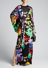 Caroline Constas Lilliana Floral-Print Silk Bell-Sleeve Dress