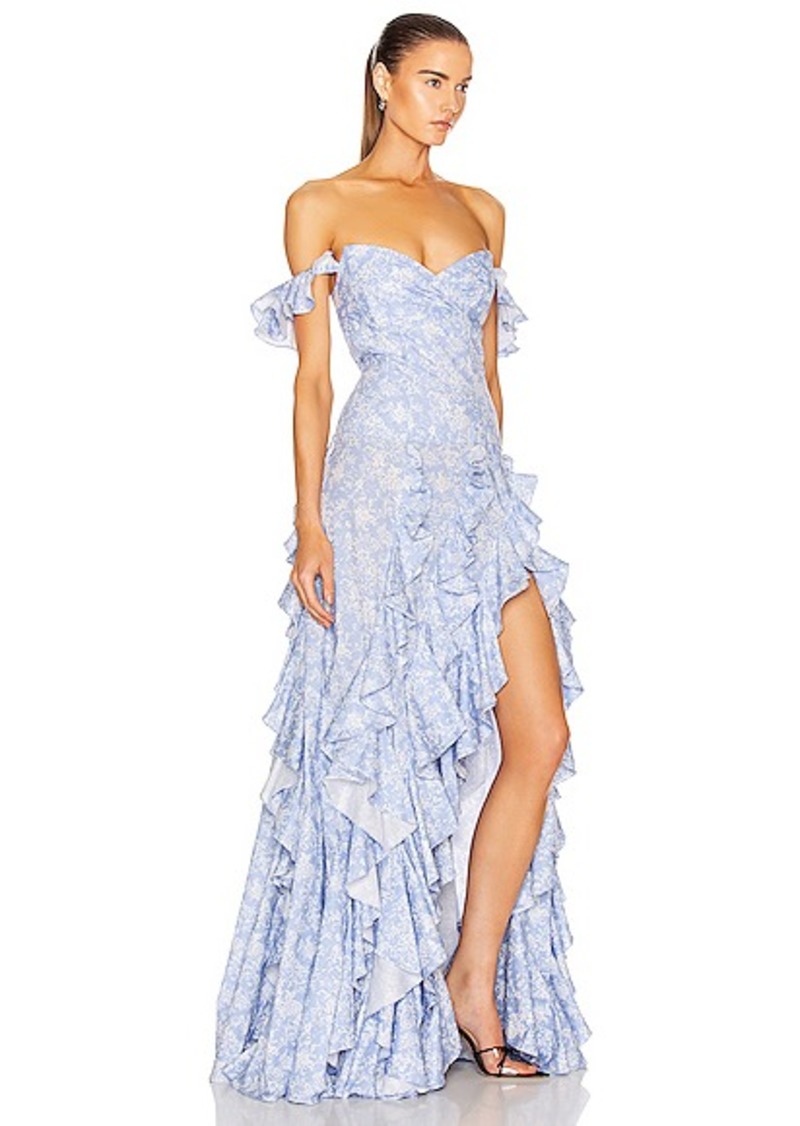 caroline constas ruffle gown