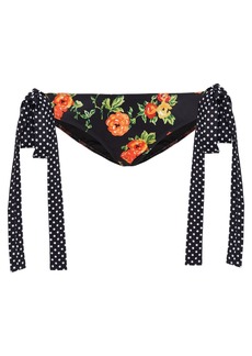 Caroline Constas Woman Clem Floral-print Low-rise Bikini Briefs Black