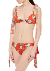 Caroline Constas Woman Clem Floral-print Triangle Bikini Top Coral