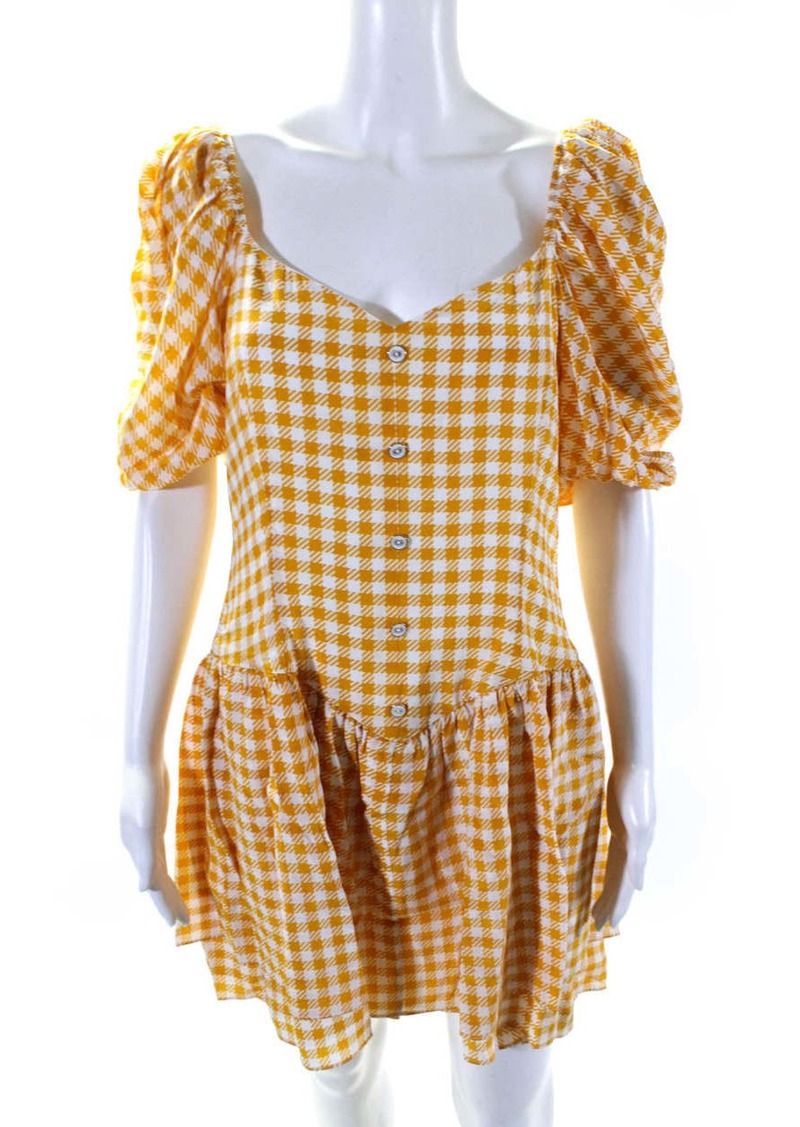 Caroline Constas Womens Quinn Dress Yellow Gingham