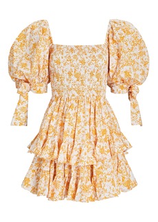 Caroline Constas Finley Puff Sleeve Floral Mini Dress