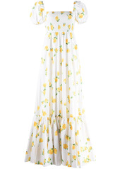 Caroline Constas floral-print pleated maxi dress