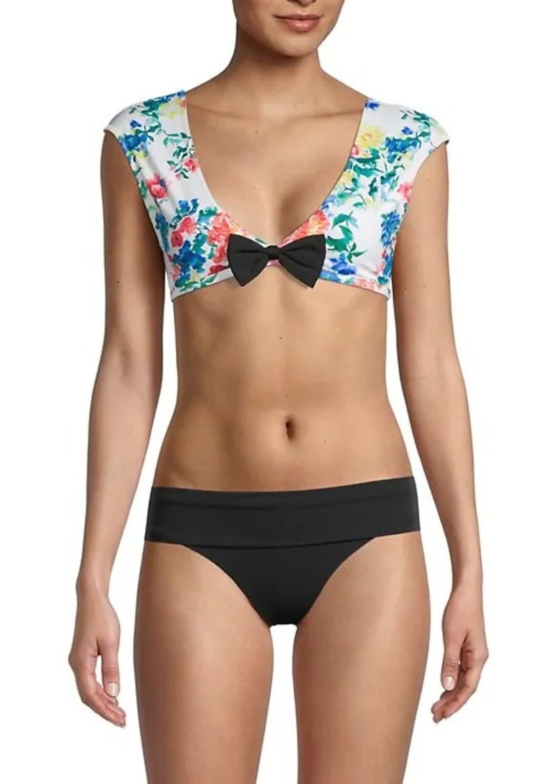 Caroline Constas Gale Floral Bikini Top