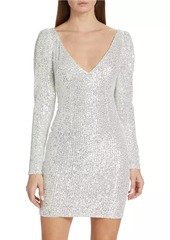 Caroline Constas Sequin Jersey Bow Minidress