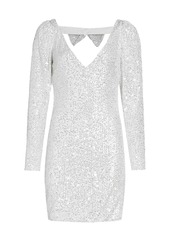 Caroline Constas Sequin Jersey Bow Minidress