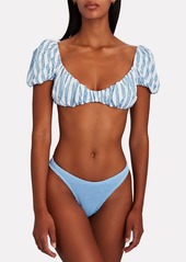 Caroline Constas Zoe Printed Bikini Top