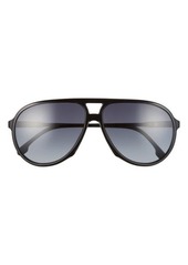 Carrera Eyewear 61mm Aviator Sunglasses in Black/Dark Grey Gradient at Nordstrom