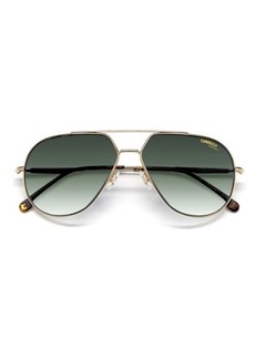 Carrera Eyewear 61mm Gradient Aviator Sunglasses in Havana Gold /Green Shaded at Nordstrom