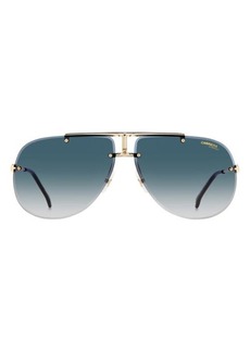 Carrera Eyewear 65mm Oversize Rimless Aviator Sunglasses