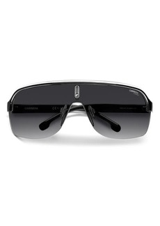 Carrera Eyewear Carrera Shield Sunglasses in Black White /Grey Shaded at Nordstrom