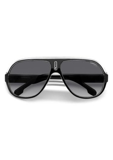 Carrera Eyewear Speedway 63mm Aviator Sunglasses in Black White /Gray Sf Pz at Nordstrom