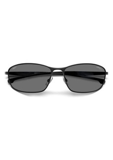 Carrera Eyewear x Ducati 64mm Polarized Rectangular Sunglasses in Matte Black /Grey at Nordstrom