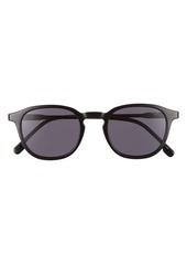 Carrera Eyewear 49mm Round Sunglasses in Black/Grey Blue at Nordstrom