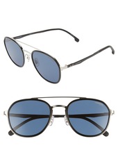 Carrera Eyewear 54mm Round Sunglasses in Palladium/Blue at Nordstrom