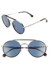 Carrera Eyewear 54mm Round Sunglasses in Palladium Blue/Blue at Nordstrom