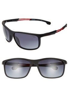 Carrera Eyewear 62mm Wrap Sunglasses in Matte Black/gray Gradient at Nordstrom