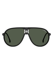 Carrera Eyewear 63mm Oversize Aviator Sunglasses in Matte Black/Green at Nordstrom