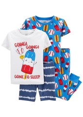 Carter's Baby Boys Baseball Snug Fit Pajama, 4 Piece Set