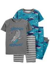 Carter's Big Boys Whale Snug Fit 4-Piece Cotton Pajama Set