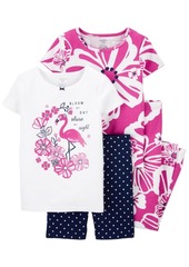 Carter's Little Girls Floral Snug Fit Pajama, 4 Piece Set
