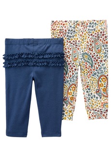 Carter's Baby Boys and Baby Girls Pull on Pants, Pack of 2 - Blue/Multi