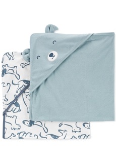 Carter's Baby Boys Hooded Puppy Bath Towels, Pack of 2 - Blue
