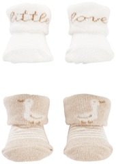 Carter's Baby Boys or Baby Girls Folded Cuff Sock Booties, Pack of 2 - Neutral