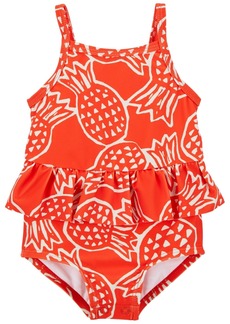Carter's Baby Pineapple Print Ruffled Swimsuit - Orange