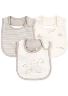 Carter's Baby Cotton Teething Bibs, Pack of 3 - Gray