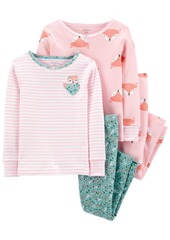 Carter's Toddler Girl 4-Piece Fox Snug Fit Cotton PJs