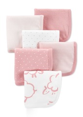 Carter's Baby Girls Assorted Printed Wash Cloths, Pack of 6 - Pink