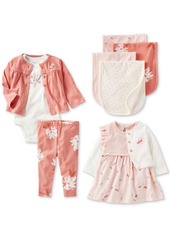 Carter's Baby Girls Bodysuit Dress and Cardigan, 2 Piece Set - Pink, White