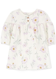 Carter's Baby Girls Floral-Print Gauze Dress - Ivory