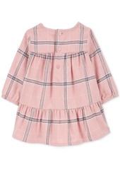 Carter's Baby Girls Plaid Dress & Faux-Sherpa Vest, 2 Piece Set - Pink