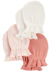 Carter's Baby Girls Scratch Mittens, Pack of 3 - Pink