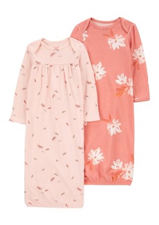 Carter's Baby Girls Sleeper Gowns, Pack of 2 - Pink