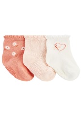 Carter's Baby Girls Socks, Pack of 3 - Pink