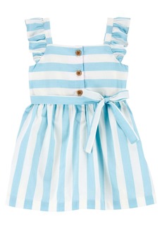 Carter's Baby Girls Striped Flutter Dress - Blue