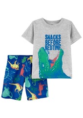 Carter's Big Boys 2-Pc. Dinosaur Snacks Pajamas Set