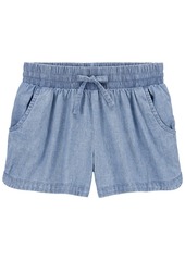 Carter's Big Girls Chambray Pull-On Sun Shorts - Med Blue