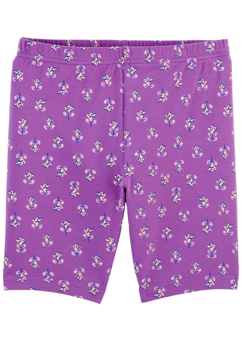 Carter's Big Girls Floral Bike Shorts - Purple