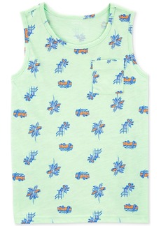 Carter's Little & Big Boys Palm Tree-Print Pocket Tank Top - Green